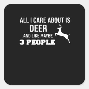 Awesome Deer Lover Minimal Retro Style  Square Sticker