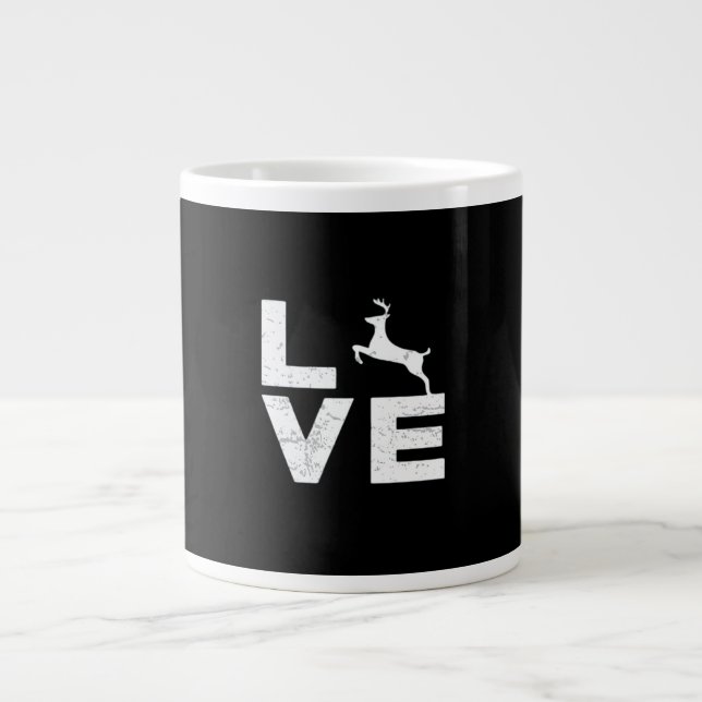 Awesome Deer Lover Trendy Aesthetic Design  Large Coffee Mug (Front)