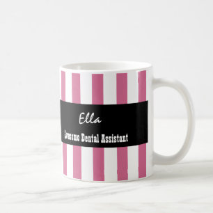 Awesome Dental Assistant PINK WHITE Stripes V04 Coffee Mug