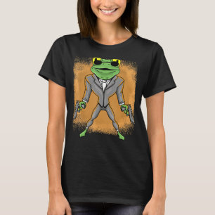 Awesome Detective Frog in Suit Spy  Idea Men Women T-Shirt