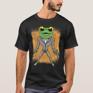 Awesome Detective Frog in Suit Spy  Idea Men Women T-Shirt