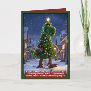 Awesome dinosaur Christmas card