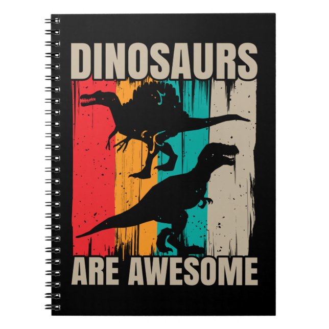 Awesome Dinosaurs Boys Girls Spinosaurus Trex Rept Notebook (Front)