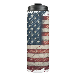 Awesome Distressed American flag Patriotic Thermal Tumbler
