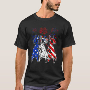 Awesome Doberman Dog American Flag 4th Of July T-Shirt