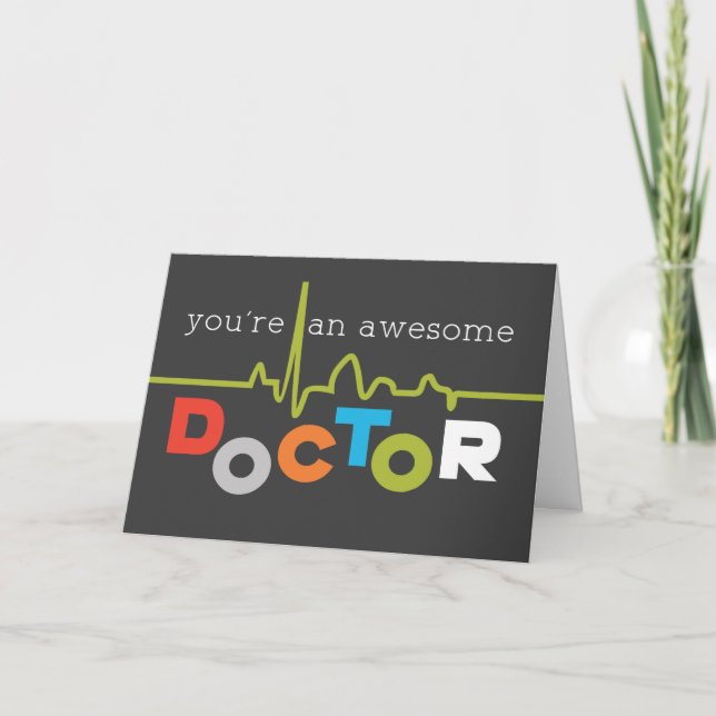 Awesome Doctor on Doctors' Day Thank You Card (Front)