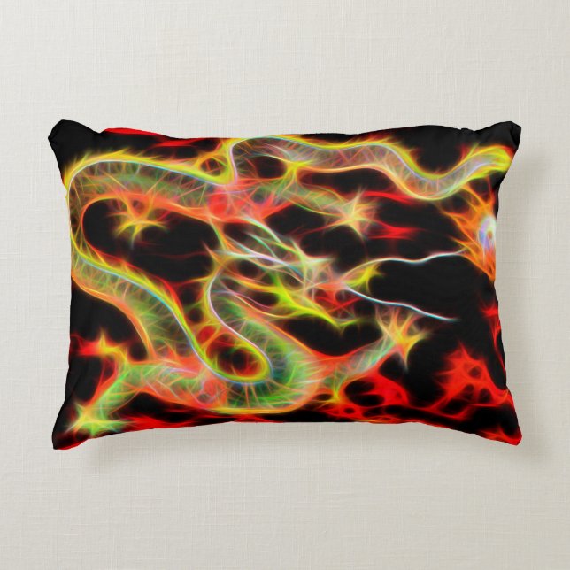 Awesome Dragon Fire on Lucky Energy Decorative Cushion (Front)