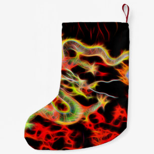 Awesome Dragon Fire on Lucky Energy Small Christmas Stocking