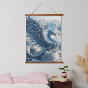 Awesome Dragon Surrounded by Clouds Hanging Tapestry