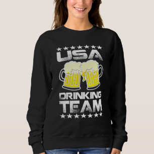 Awesome Drinking Beer Usa Drinking Team For Mens W Sweatshirt