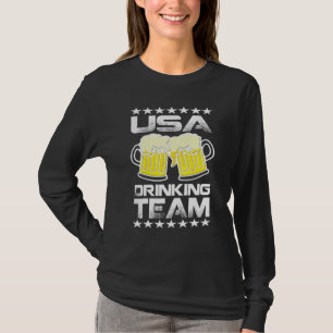 Awesome Drinking Beer Usa Drinking Team For Mens W T-Shirt