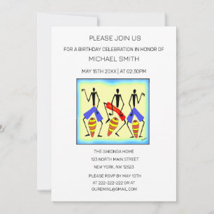 Awesome Drumming and Celebration Birthday  Invitation