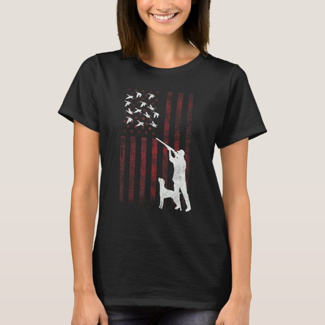 Awesome Duck Hunting  American Flag Duck Hunters M T-Shirt (Front)
