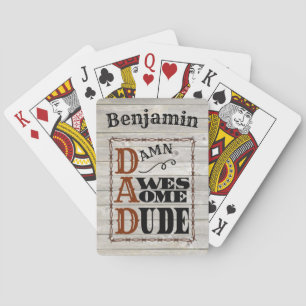 Awesome Dude Western Themed Custom Name Playing Cards