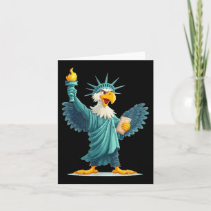 Awesome Eagle In Liberty Statue Look Card