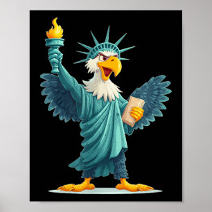Awesome Eagle In Liberty Statue Look Poster