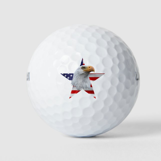 Awesome Eagle, The American Flag, Patriotic Golf Balls (Front)