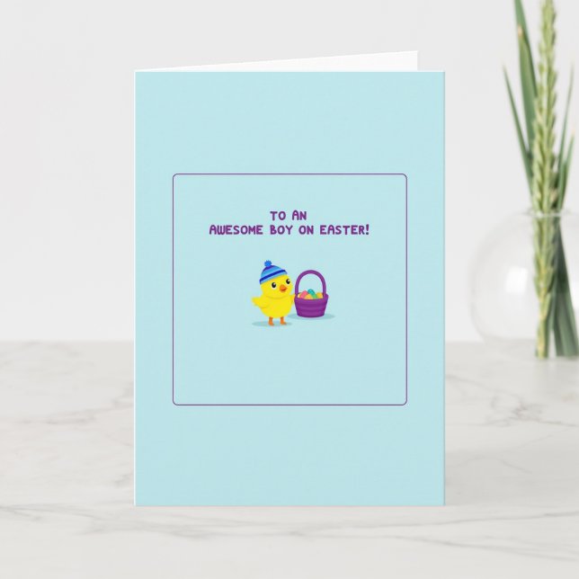Awesome Easter Boy Greeting Card (Front)