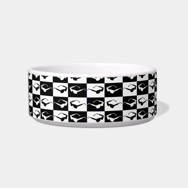 Awesome Eighties Mod Sunglasses Checkers Bowl (Front)