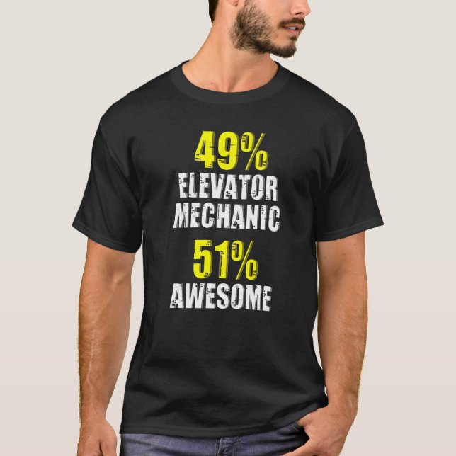 Awesome Elevator Mechanic Technician Apparel Premi T-Shirt (Front)