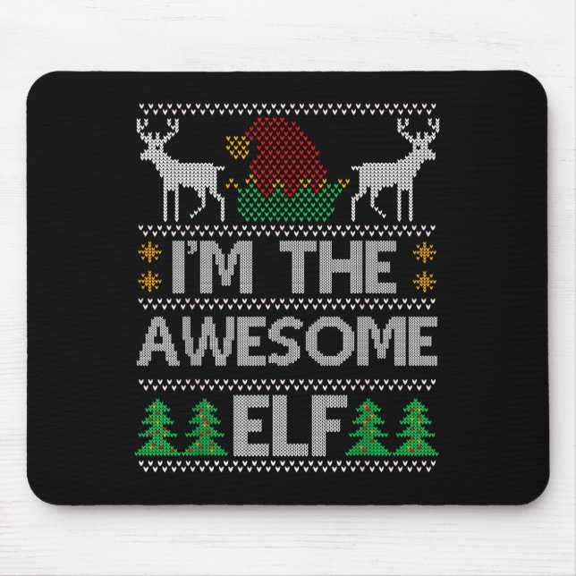 Awesome Elf Matching Family Group Christmas Party  Mouse Pad (Front)