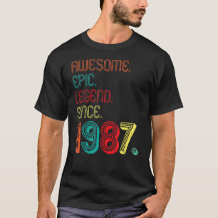 Awesome Epic Legend Since 1987 35 Years Old 35th B T-Shirt