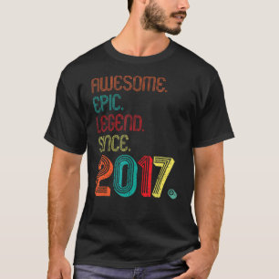 Awesome Epic Legend Since 2017 5 Years Old 5th Bir T-Shirt