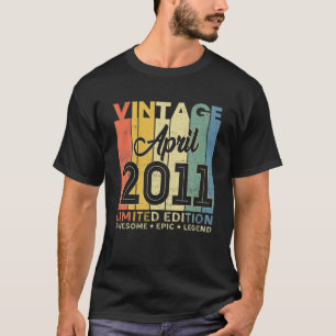 Awesome Epic Legend Since April 2011 11Th Funny 11 T-Shirt