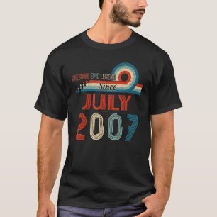 Awesome Epic Legend Since July 2007 15th Birthday T-Shirt
