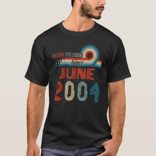 Awesome Epic Legend Since June 2004 18th Birthday T-Shirt