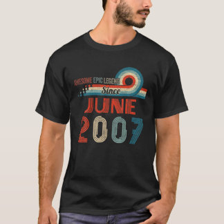 Awesome Epic Legend Since June 2007 15Th Birthday T-Shirt