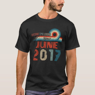 Awesome Epic Legend Since June 2017 5Th Birthday G T-Shirt