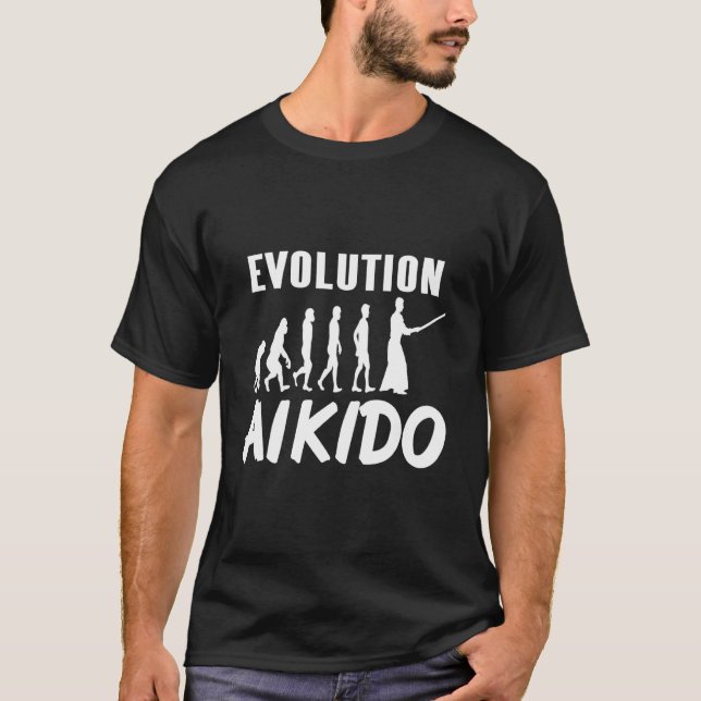 Awesome Evolution Of Aikido Cool Designs Present   T-Shirt (Front)