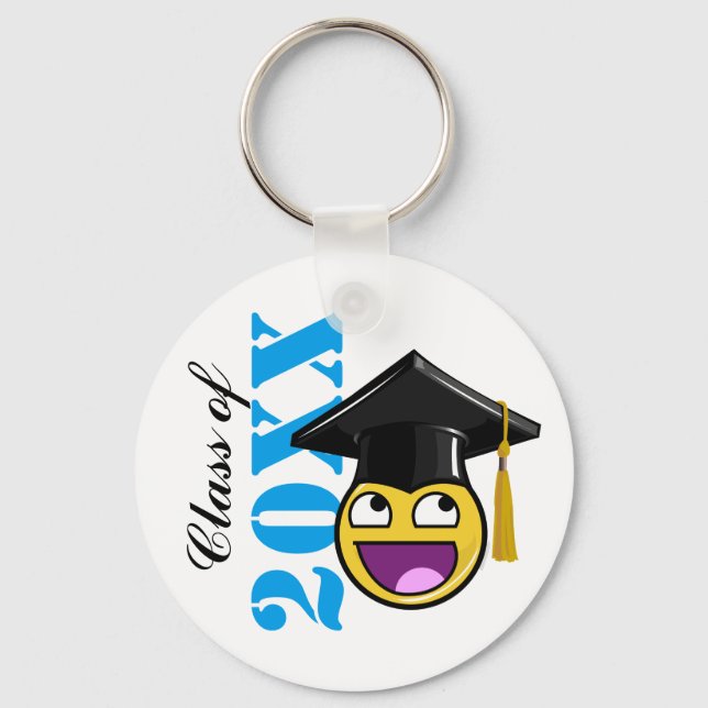 Awesome Face Meme With Graduation Hat Key Ring (Front)