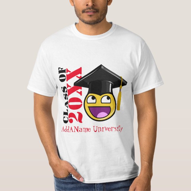 Awesome Face Meme With Graduation Hat T-Shirt (Front)