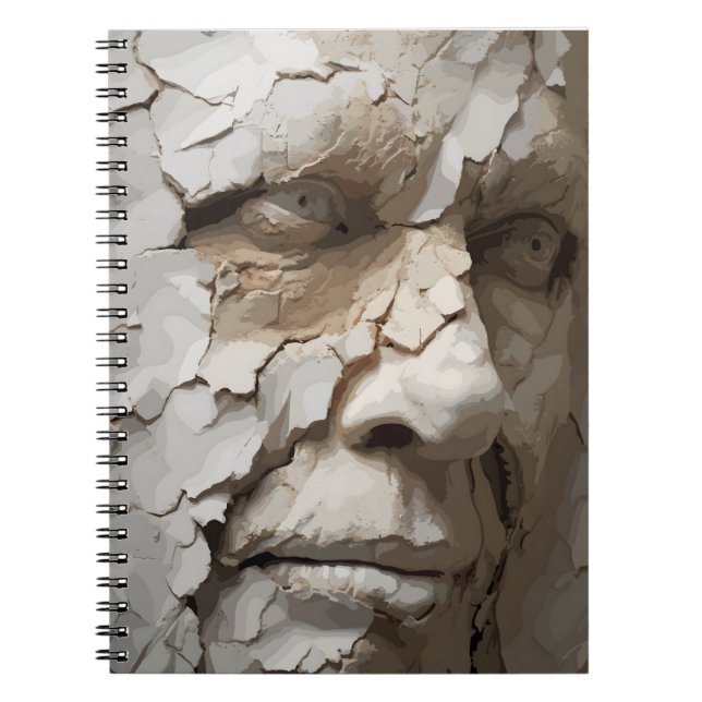 Awesome Face Protruding From The Old Plaster  Notebook (Front)