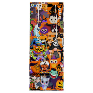 Awesome Faces of Halloween Wine Gift Bag