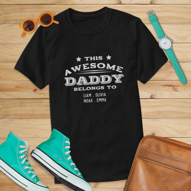 Awesome Father Dad Pappa Belongs to Kids Gift T-Shirt (Creator Uploaded)