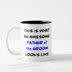 awesome father of the groom Two-Tone coffee mug