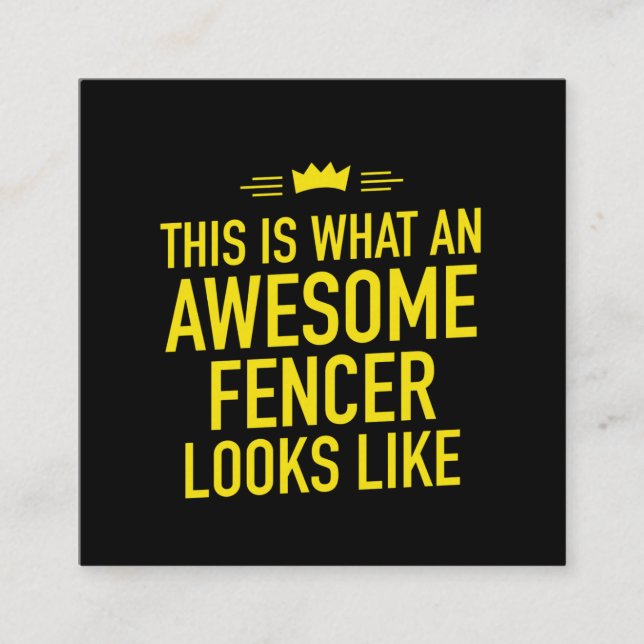 Awesome fencer looks like funny fencing armed and calling card (Front)