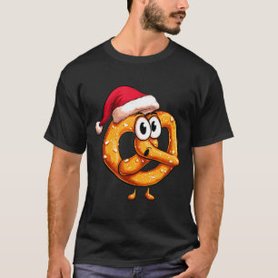 Awesome Festive Pretzel With Santa Claus Hat Costu T-Shirt