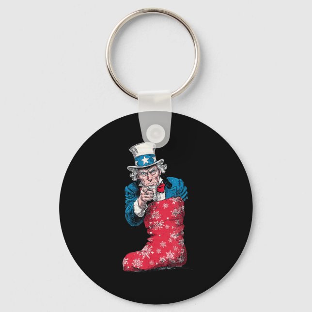 Awesome Festive Sock With Sam And Us Colours For C Key Ring (Front)