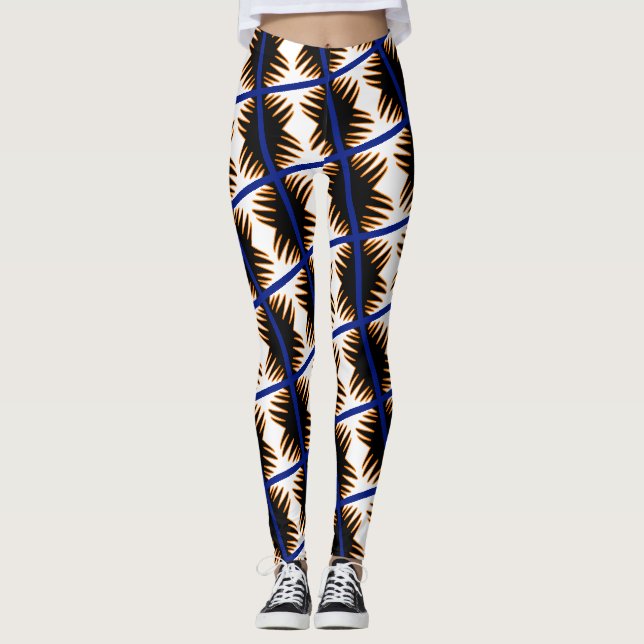 Awesome Fire Flames Abstract Print Leggings (Front)
