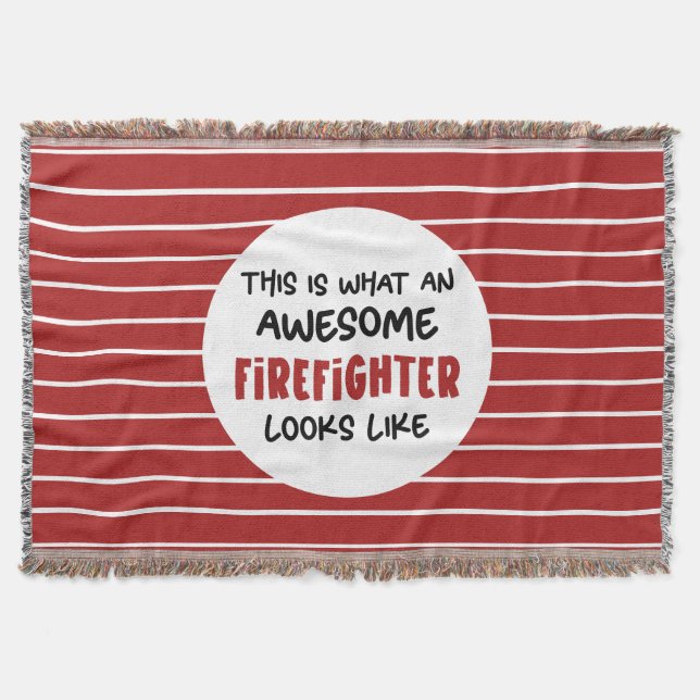 Awesome Firefighter Funny Firefighter Throw Blanket (Front)