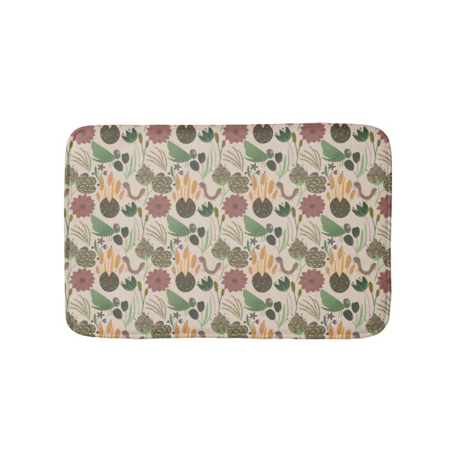 Awesome Floral Pattern Bath Mat (Front)