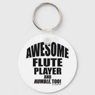 Awesome Flute Player Key Ring