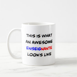 awesome french teacher enseignante coffee mug