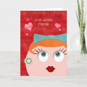 Awesome FRIEND Retro Gal Mother's Day Card
