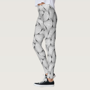 Awesome Fun Look Black Interwoven Lines Leggings