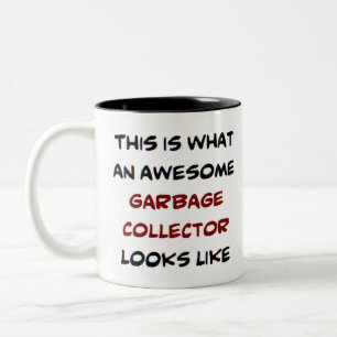 awesome garbage collector Two-Tone coffee mug